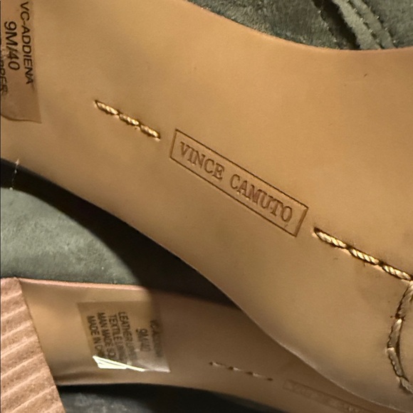 Pre-owne Vince Camuto olive green Suede Peep-Toe Boots - Picture 11 of 15